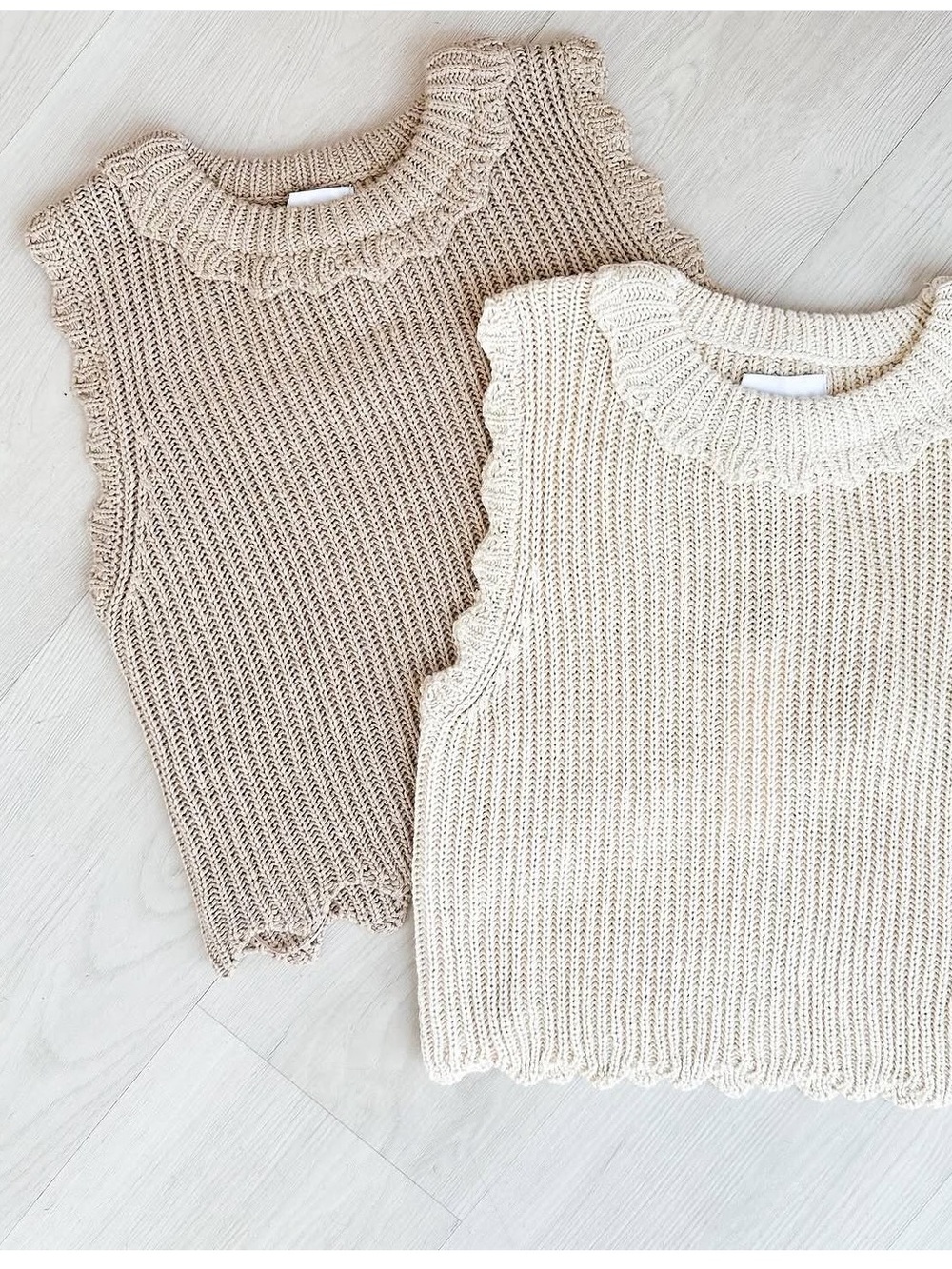 MABLE Ribbed Knit Top in Cream